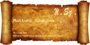 Mattoni Szabina névjegykártya
